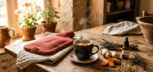 Remèdes de grand-mère pour soulager les cervicales : bouillotte, plantes médicinales et huiles essentielles. Solution naturelle pour détendre les muscles de la nuque et réduire l'inflammation